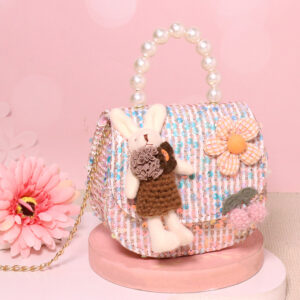Pearl Bunny Mini Handbag - White Brown