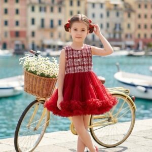 Sweet London Plaid Tweed Dress - Red