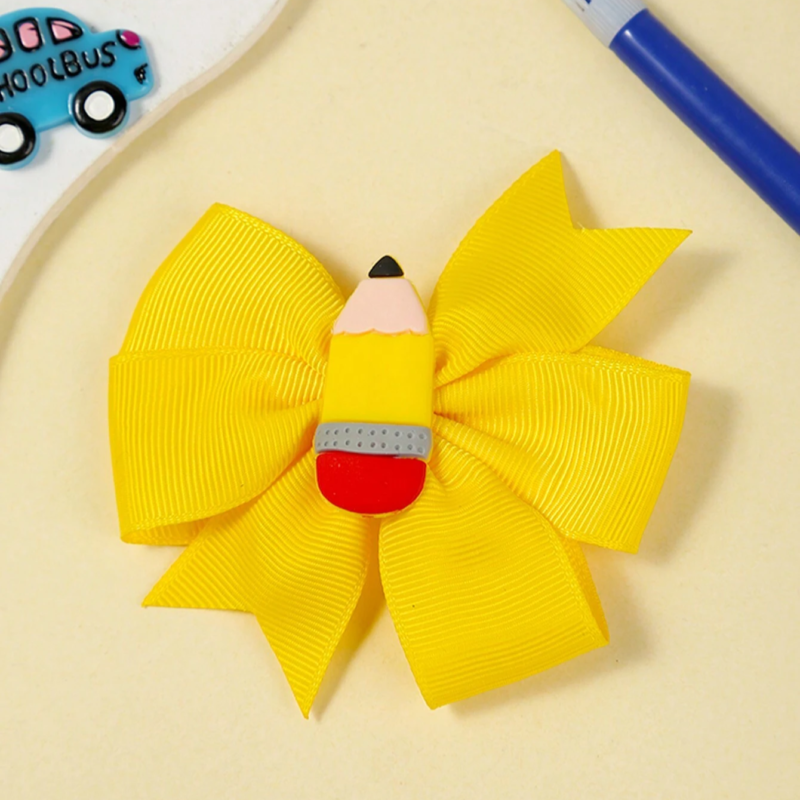 Cute Bowknot Hair Clips with Scrunchie – Multi-Color - Image 10