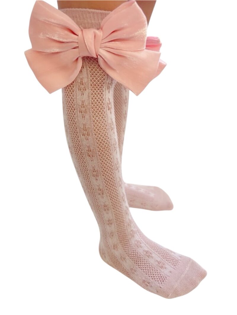 Girls Bow Decor Over The Knee Socks - Image 2
