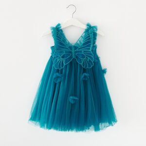 Butterfly Back Tulle Dress - Teal