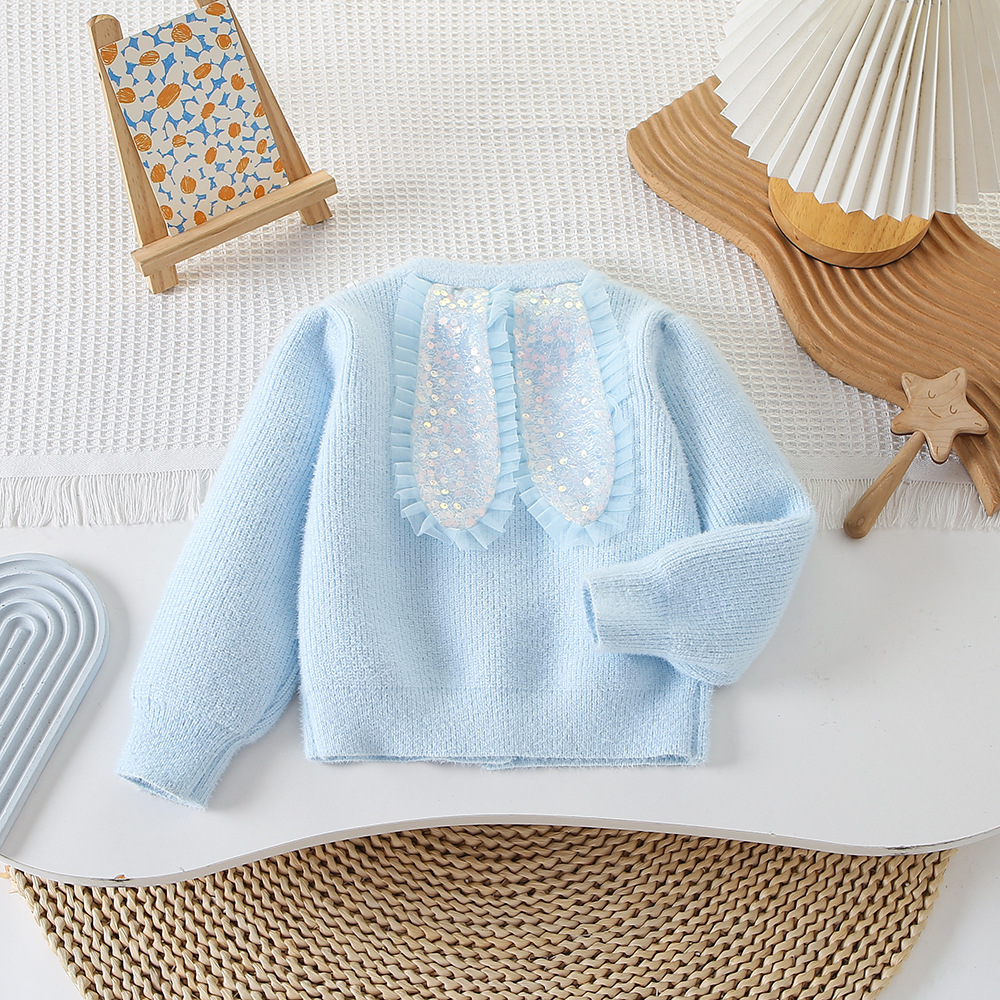 Bunny Blossom Cardigan - Light Blue - Image 3