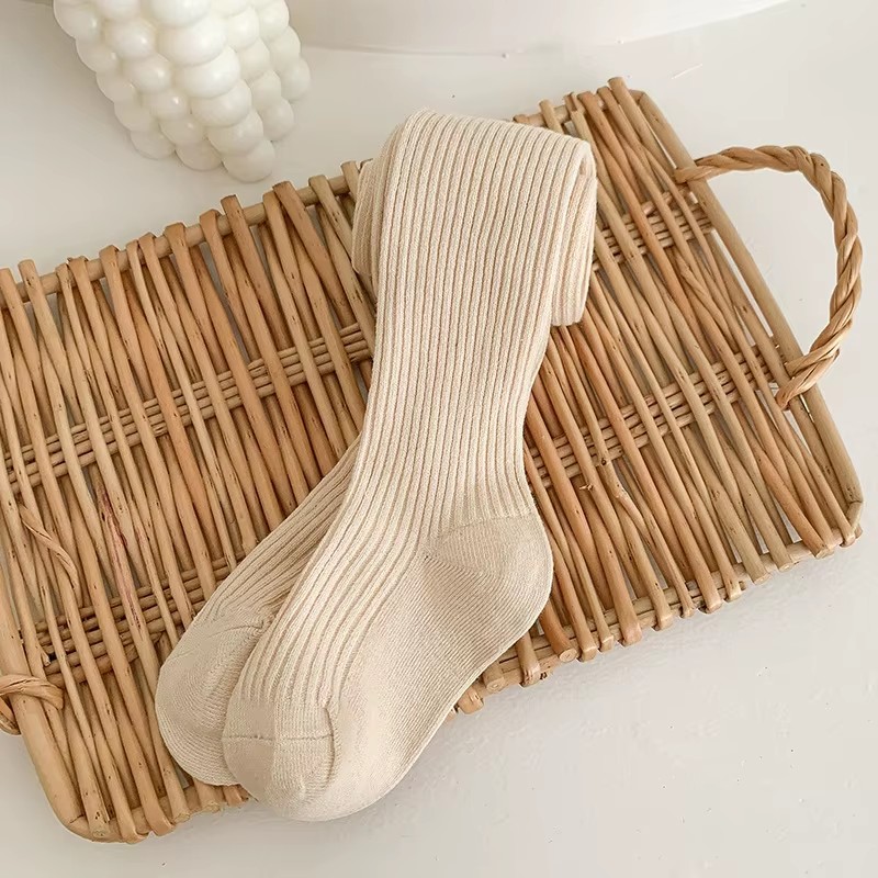 Autumn Kids Cotton Tights-Beige